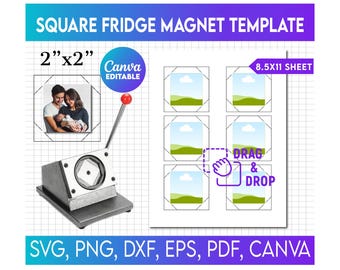 2x2 Inch Square Fridge Magnet Template Bundle, Blank Magnet Template, Photo Magnet Template, Magnet Machine Template, Magnet Maker Template