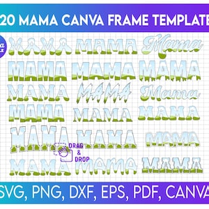 Paquete de marcos de Canva "Mamá", marcos de letras "Mamá", marco "Mamá", plantilla de Canva "La mejor mamá del mundo", plantilla de Canva, letras de Canva, marcos de Canva
