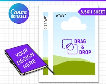 A5 Journal Template, Printable A5 Template, Printable Journal Label template, Label, Wrapper, Canva, Cricut, Silhouette, Sublimation