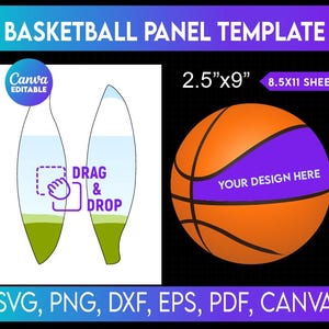 Basketball Panel Template Svg, Blank Basketball Panel Template, Photo Basketall, Canva Template, Custom Basketball Panel Template