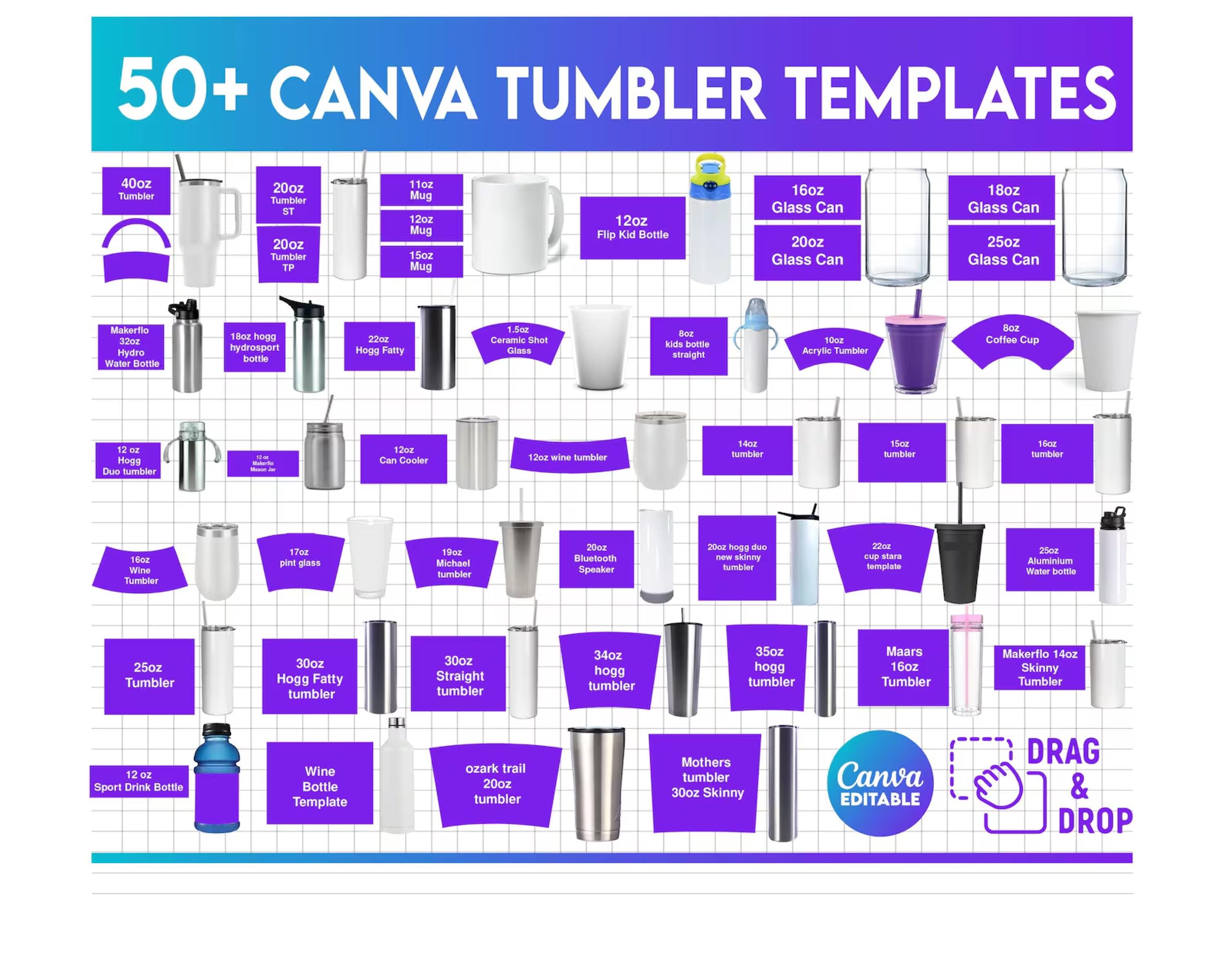 Tumbler Template Bundle, Party Favors, Skinny Tumbler Template, Tumbler Canva Editable Template,40oz Tumbler Template, 30oz Tumbler Template