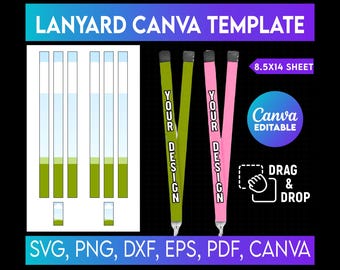 Lanyard Sublimation Template, Lanyard Template Mockup, Wrist Fob Template Svg, Drag and Drop Lanyard Template Blank Lanyard Template