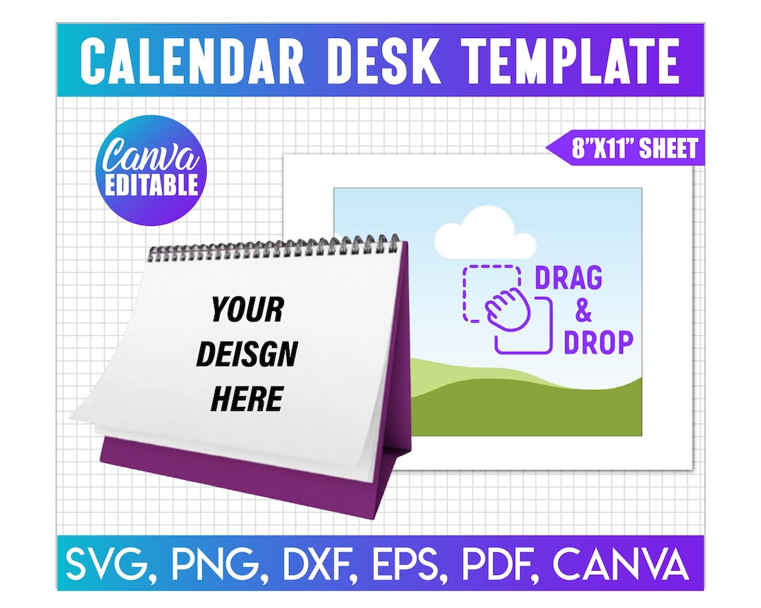 Table Calender Frame Calendar Desk Template, Canva Calendar Desk Template, Canva Frame ...