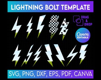 Lightning Bolt Canva Frames, Custom Your Doodle Lightning Bolt, Thunder PNG, Custom Your Doodle Lightning Bolt, Doodle Elements