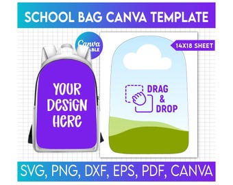 Backpack Template Canva, 17" Backpack Canva frame, Backpack Sublimation Template, Sublimation Template, Shoulder Bag Sublimation