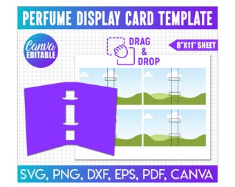 Perfume Card Display Template, Perfume Sample Display Card Template, Canva Editable, Perfume Display Card Template
