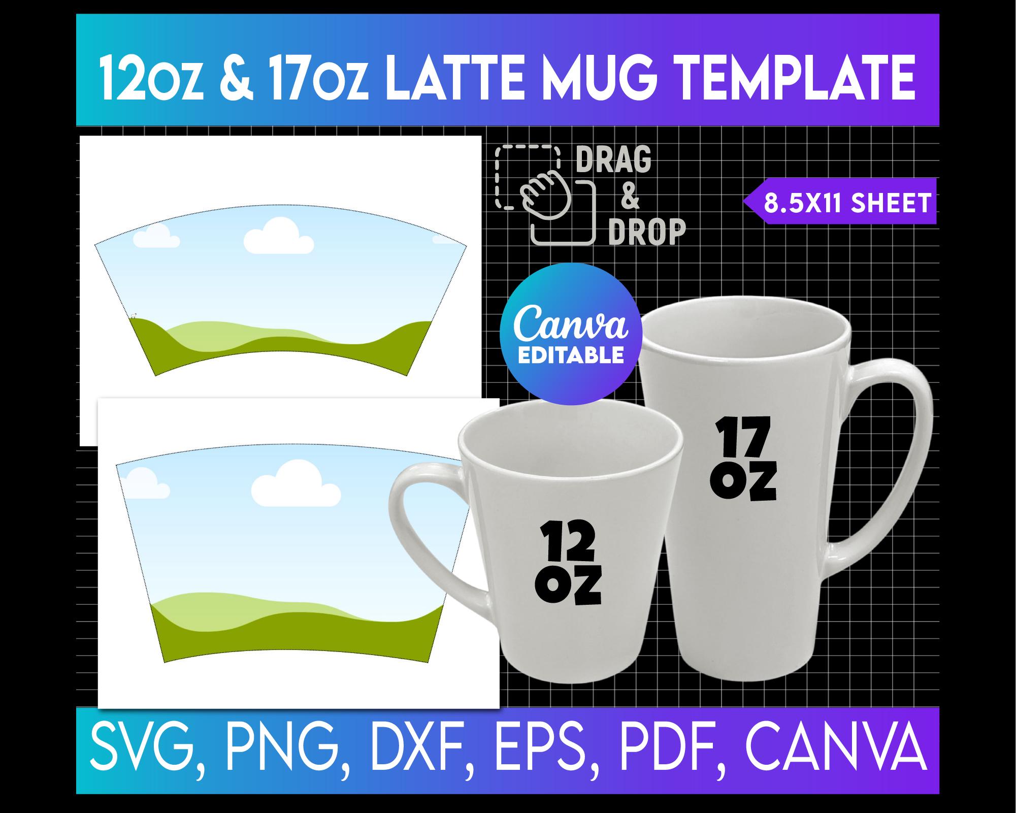 17 Oz Latte Mug Template - Etsy