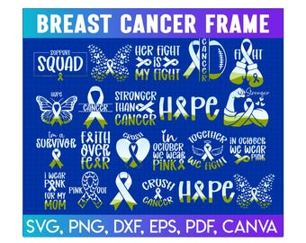 Breast Cancer Awareness Canva Frames, Fundraiser Canva Templates, Canva Cancer Awareness, Breast Cancer template, Pink Ribbon Graphics