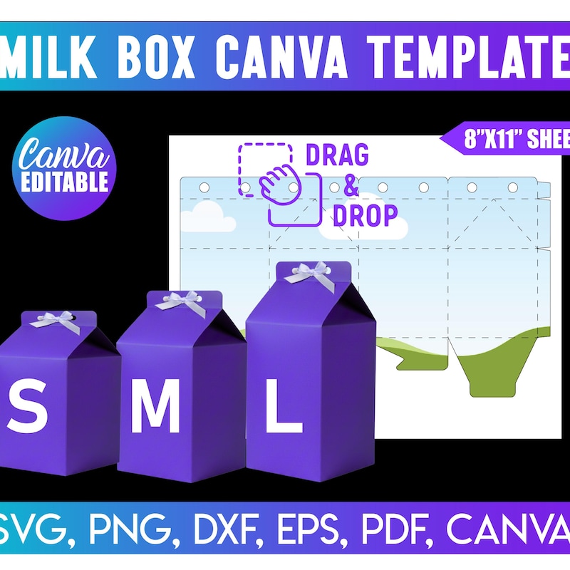 Milk Box Bundle Milk Box Template - Etsy