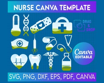 Nurse Canva frame, Preppy Nurse Stethoscope canva frame, Registered Nurse, Nurse Icons, Nurse Life Canva Frame