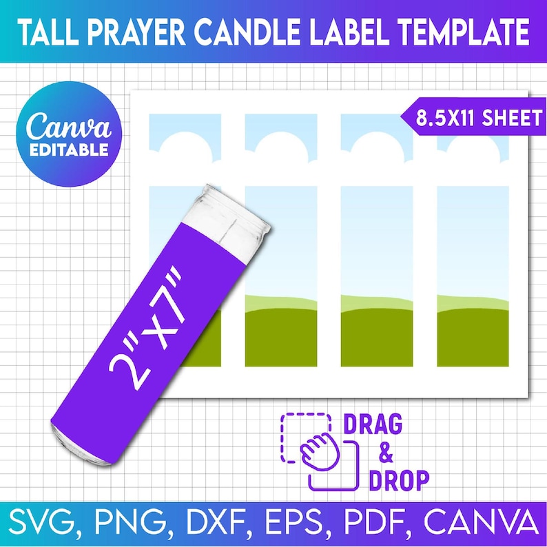 Tall Prayer Candle Template, Sublimation Template, Canva, SVG, Prayer ...