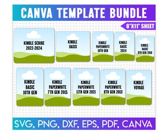 Kindle Insert Template Bundle, Clear Case Insert, Canva Editable, Kindle Insert Canva, Editable Kindle Insert, DIY Printable Kindle Cover