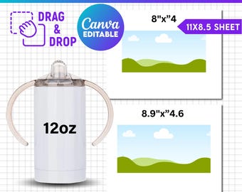 12oz Sippy Cup Tumbler Template, Sippy Cup Wrap Template Svg, Canva Editable, Sippy Cup Blank Template png, Sippy Sublimation Template