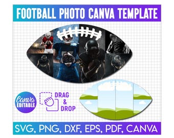Custom Football Template, Ruddy Photo Collage Canva Template, Canva Drag and Drop, Digital Download, Football Canva Editable Template