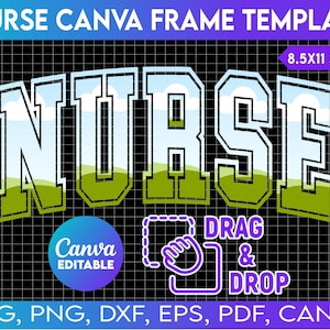 Sjuksköterska Varsity Canva-rammall, Canva sjuksköterska fotocollage Canva-ram, sjuksköterska Sport Varsity Canva-ram, Drag Drop-designmall
