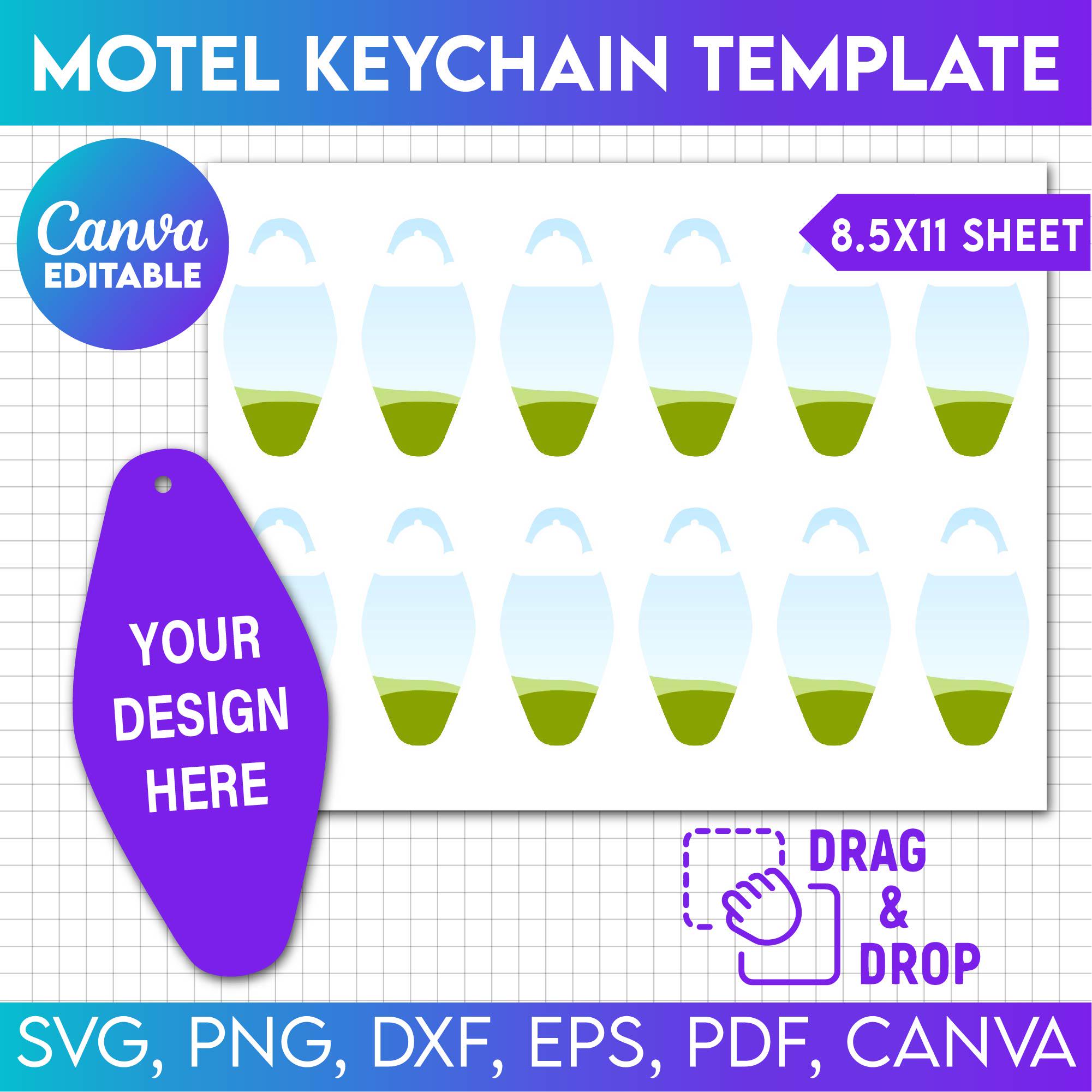 Motel Keychain Template Sublimation Template Motel Keychain Svg