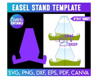 Easel Stand Template, Canva Desk Easel Stand Svg For Cricut, Customize Calendar Display Stand Template, Easel Stand Cut File