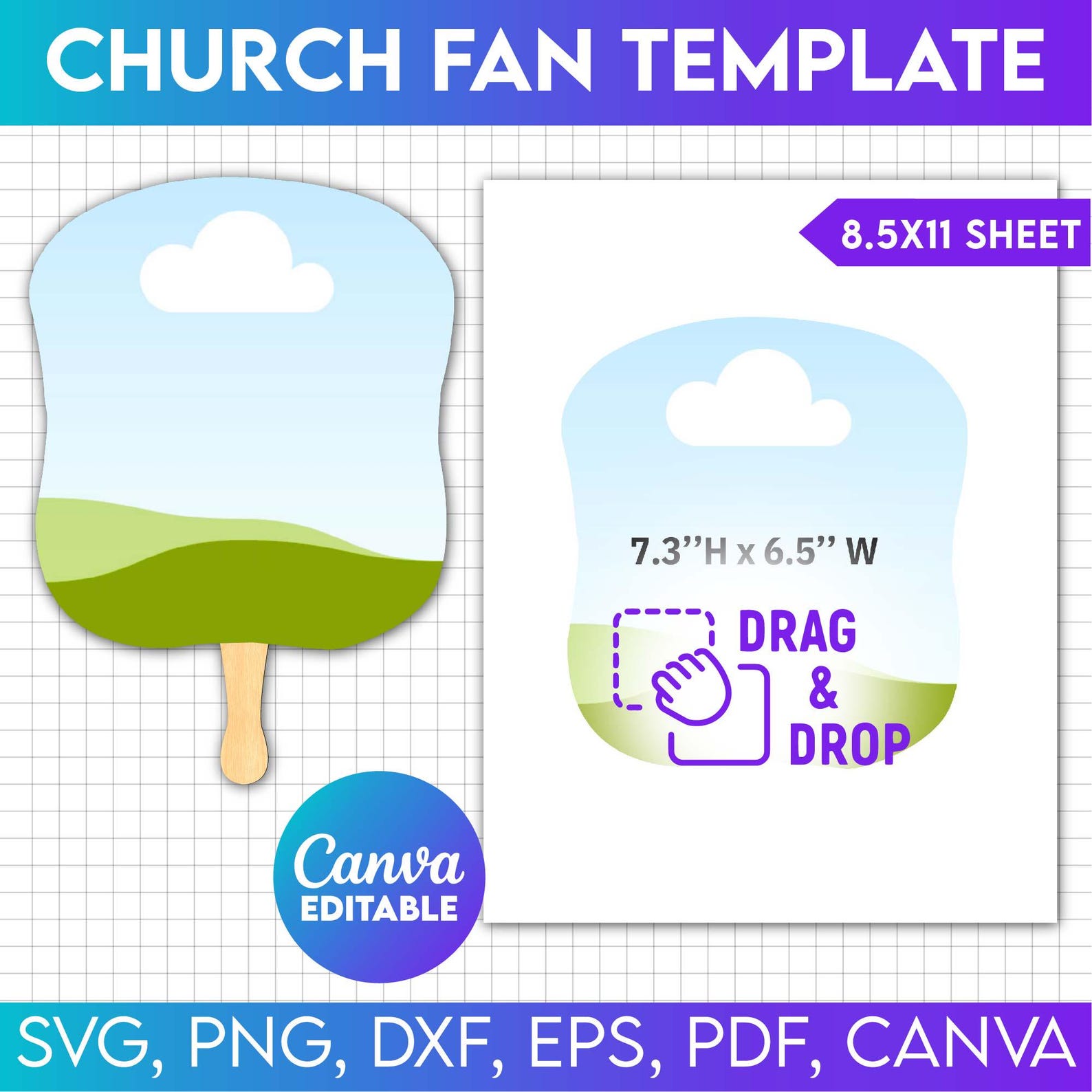 Church Fan Template Paddle Fan Template Custom Paddle Fan Church Fan