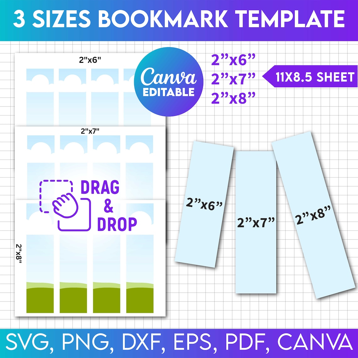 Canva Bookmark Template, Canva Editable, Bookmark Canva Template Svg ...