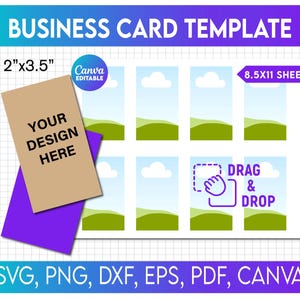 Modello di biglietto da visita Canva in formato SVG, Modello di biglietto da visita, Biglietto da visita in formato SVG PNG, Biglietto da visita vuoto, Canva modificabile, Biglietto da visita fai da te in formato SVG