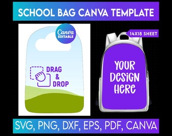 Backpack Template Canva, 17" Backpack Canva frame, Backpack Sublimation Template, Sublimation Template, Shoulder Bag Sublimation