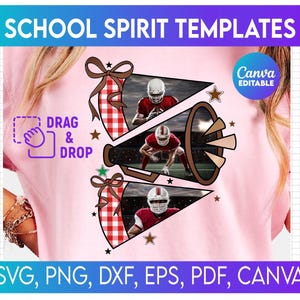 School Spirit  Template, Mascot Team Flag, Game Day Png, Retro Pennant Cheer Png, School Spirit Png, Sports Team Canva Frame, Mascot Canva
