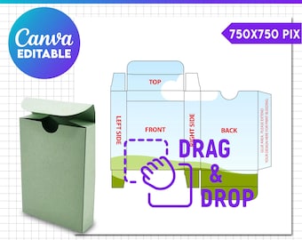 Blank Playing Card Box Template Svg, Poker Card Box Template, Box Svg, Trading Card Box Template, Editable Canva, Drag And Drop Template