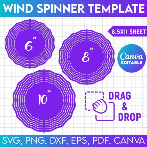 Wind Spinner Template BUNDLE, Wind Spinner for Sublimation, Wind Spinner Svg, Wind Spinner Template, Wind Spinner Mockup, Canva Editable