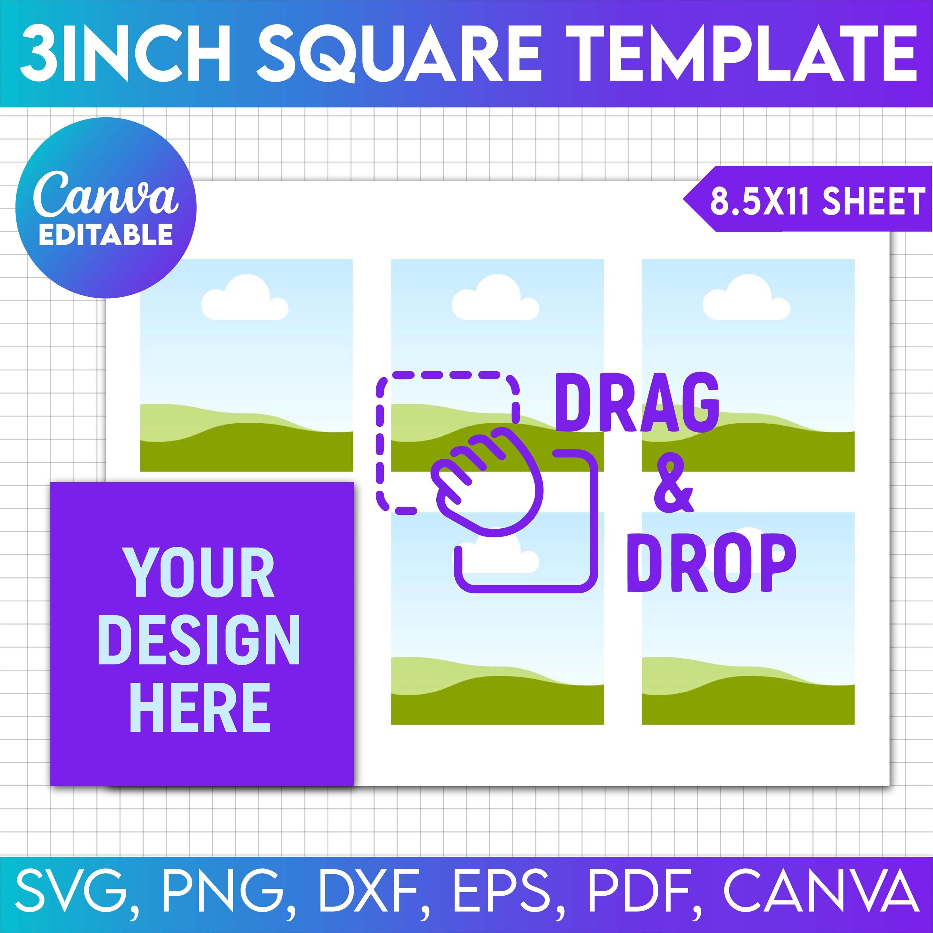 Square Template, 3inch Square Template, Square sticker template, Square Label Template, Magnet template, Square Template 3 inch