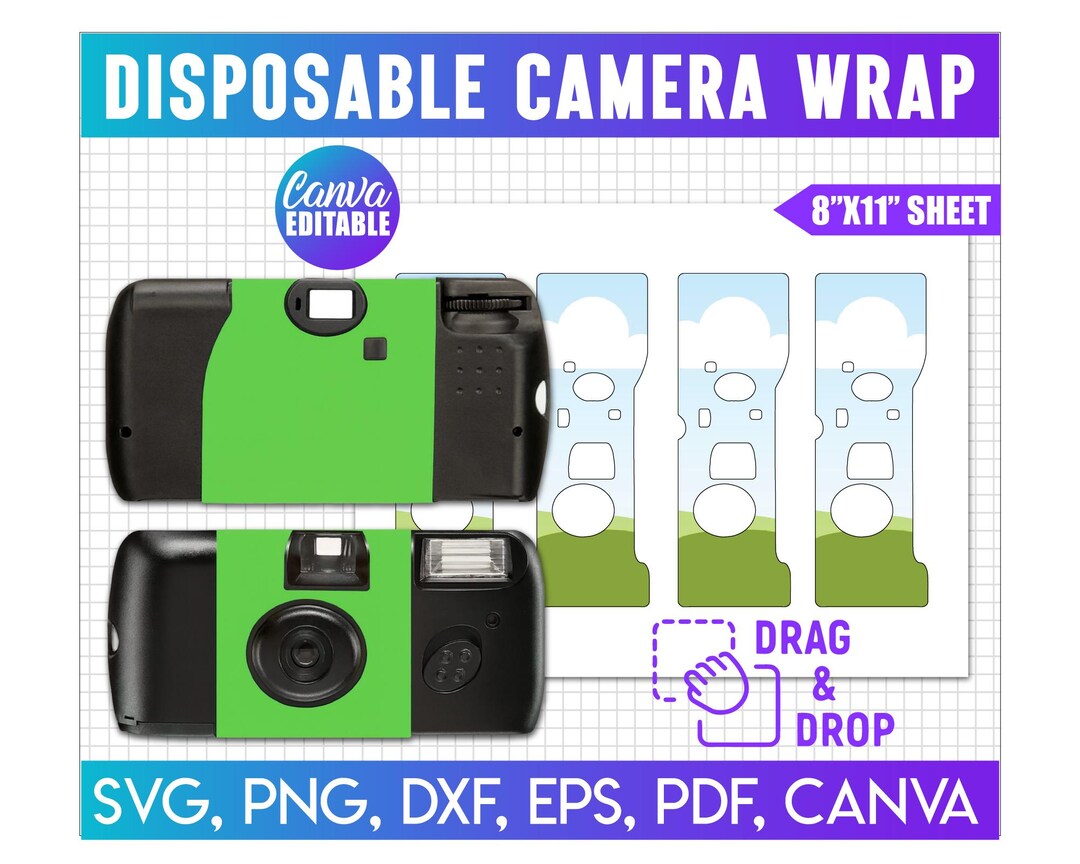 Disposable Camera Wrap Canva Template, Template Quick Snap Film Camera ...