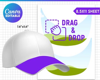 Hat Brim Template, Canva Hat Brim Template, Custom Hat Brim, Printable, Canva Editable, Baseball Cap Brim, Hat Brim Svg