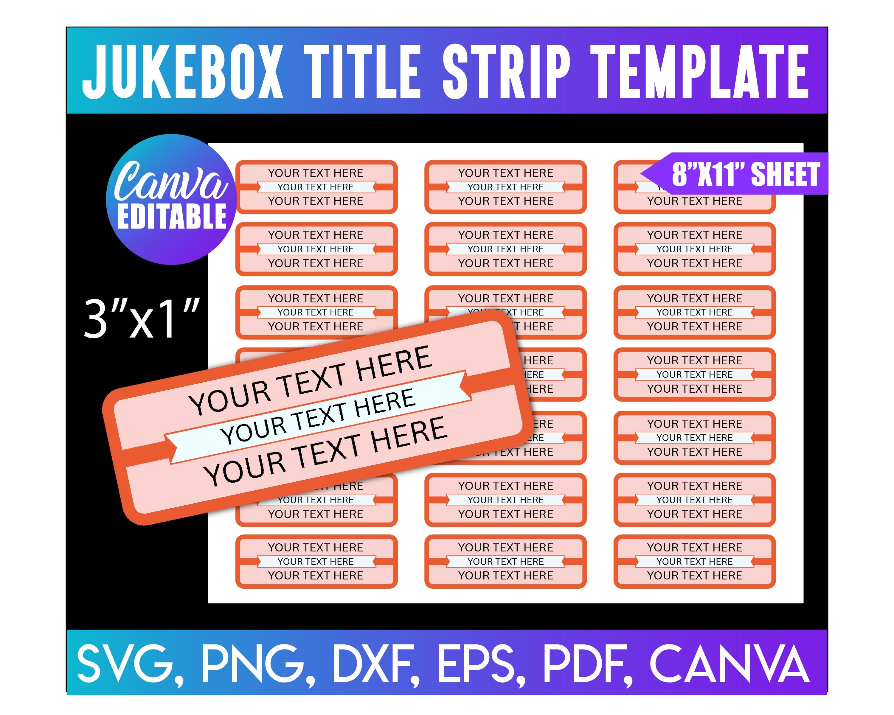 Editable Retro Jukebox Labels, Fully Edit in Canva, for Home Diner Bar ...