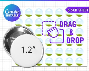 3 Inch Button Pin Canva Editable Template, Pin Button Template ...