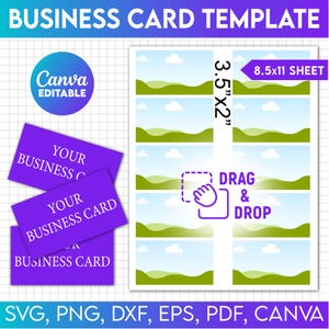 Modello di biglietto da visita Canva in formato SVG, Modello di biglietto da visita, Biglietto da visita in formato SVG PNG, Biglietto da visita vuoto, Canva modificabile, Biglietto da visita fai da te in formato SVG