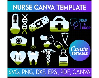 Nurse Canva frame, Preppy Nurse Stethoscope canva frame, Registered Nurse, Nurse Icons, Nurse Life Canva Frame