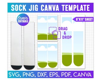 Sock Jig Canva Template, Adult Sock Jig Template,  Sock Jig Sublimation Template , Adult Sock Jig, Sock Jig Sublimation Template