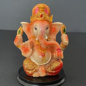 Elegant Lord Ganesh Statue | Unique Design Ideal for Home, Temple, Housewarming Gifts & Car Dashboard Decor