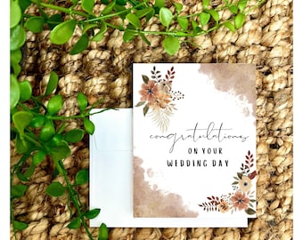 Wedding Card / Congratulations on your wedding day / Fall wedding card