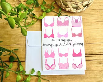 Card for breast cancer awareness month for friend or family / Support for breast cancer survivor