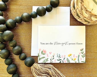 Card for breast cancer diagnosis or survivor / Breast Cancer Awareness Month card for her