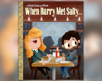 Cuando Harry Mer Sally - Una pequeña portada de libro dorada (no libro completo)