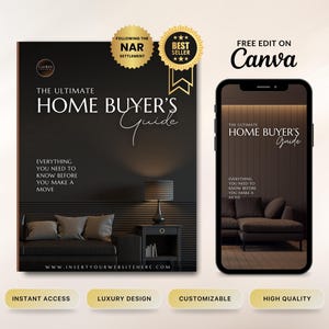 Luxury Real Estate Home Buyer&#39;s Guide | 2025 Home Buying Guide | Buyer Packet | Real Estate Marketing | Editable Canva Template for Realtors