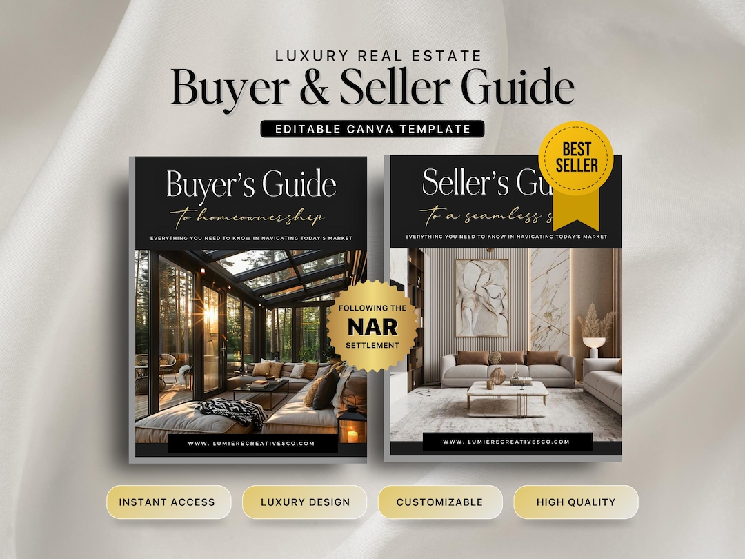 Luxury Real Estate Buyer & Seller Guide Bundle 2026 | Editable Canva ...