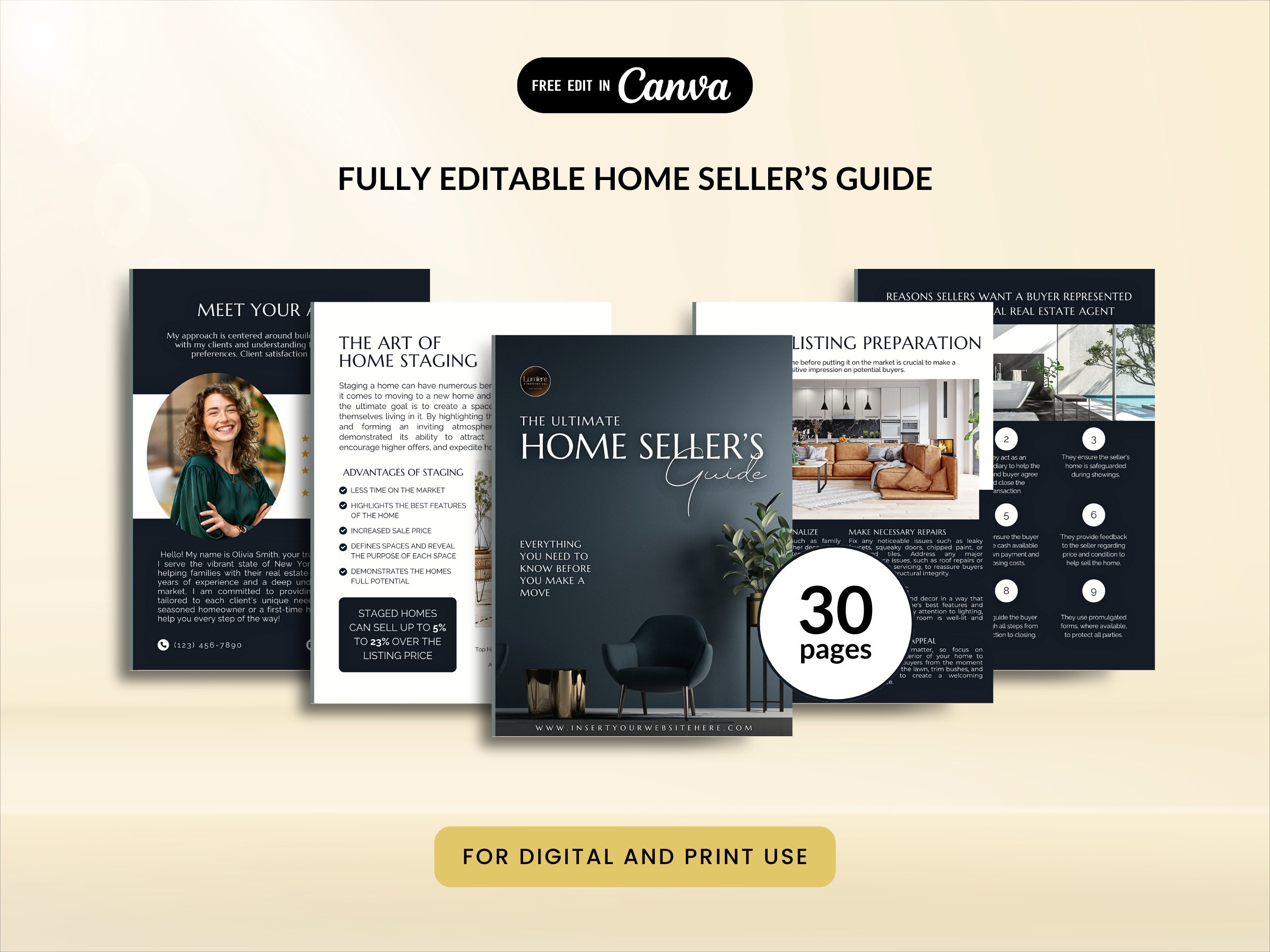 Luxury Real Estate Buyer & Seller Guide | 2026 Editable Canva Template ...