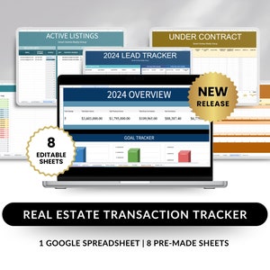 2025 Real Estate Transaction Tracker | Google Spreadsheet Template | Realtor Spreadsheet | Agent Pipeline | Real Estate CRM, Digital Tracker