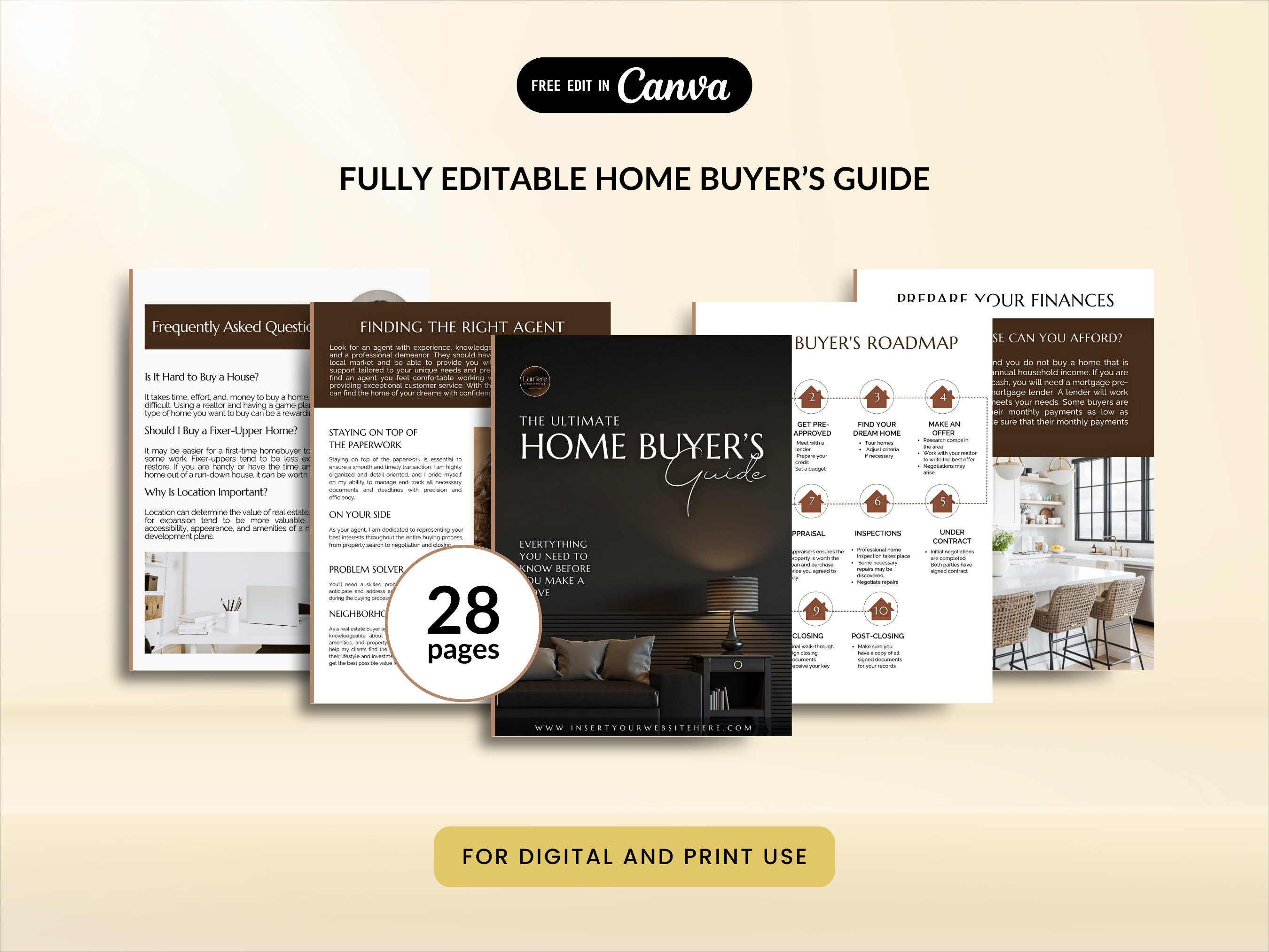 Luxury Real Estate Buyer & Seller Guide | 2026 Editable Canva Template ...