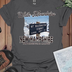 Mount Washington Sign Unisex Fit Soft T-Shirt New Hampshire Presidential Range Outdoorsy Nature Tee