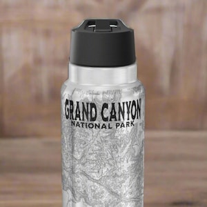 Grand Canyon Nationalpark Topo Wasserflasche Becher 32 Unzen doppelwandige Edelstahl Echt USGS Topographische Karte