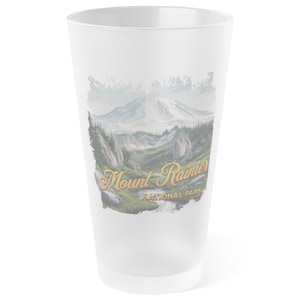 Mount Rainier National Park Frosted Pint Glass, 16oz