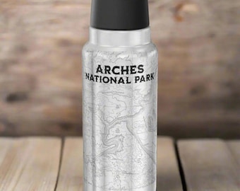 Arches National Park Topographic Insulated Water Bottle Tumbler 32oz